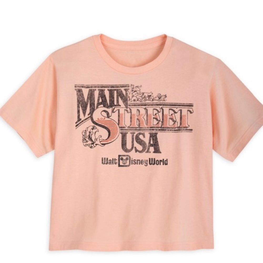 NWT Main Street USA Disney World Peach T Shirt M